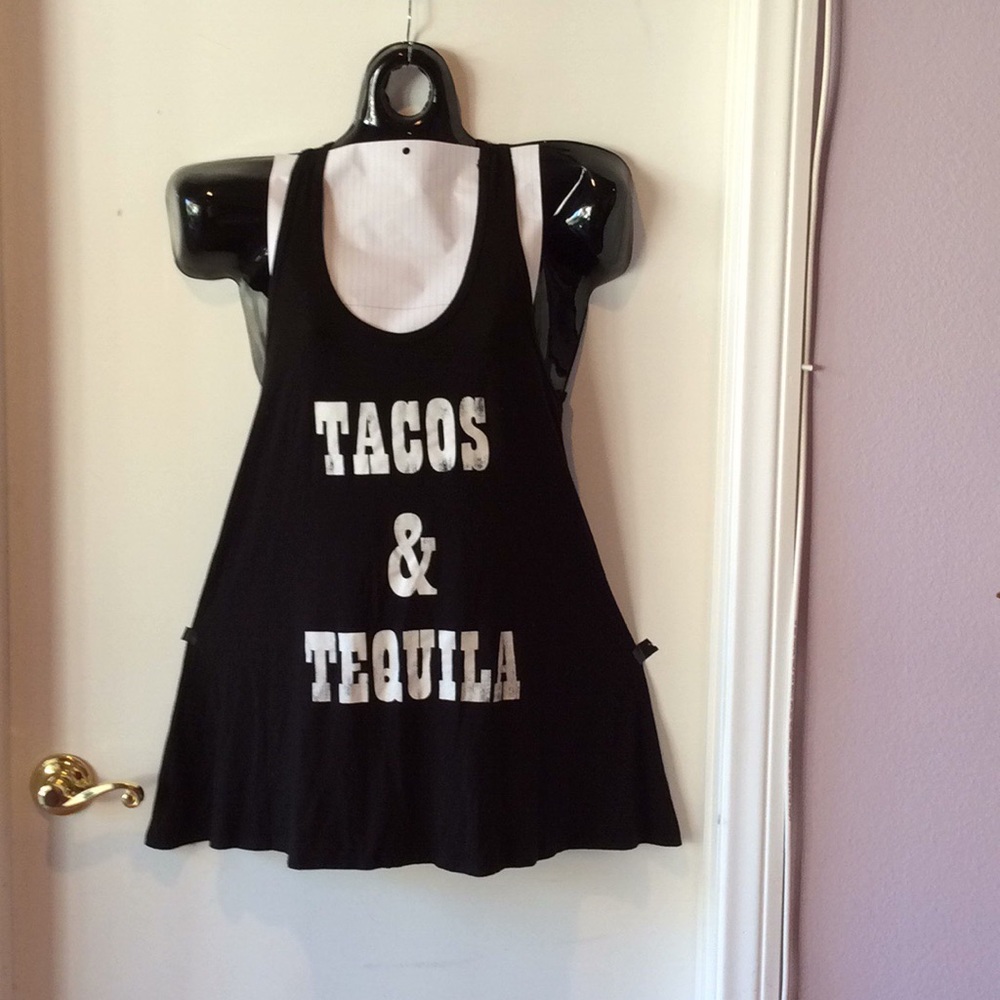 Mr Fredric Funny Graphic Tacos & Tequila Racerback A-line